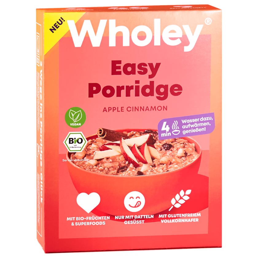 Wholey Bio Porridge Apfel Zimt vegan 150g